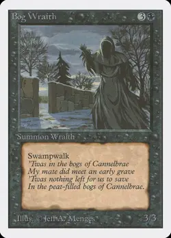 MTG Bog Wraith Unlimited Edition Uncommon NM - Image 1
