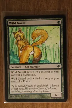 Wild Nacatl X4 Altered Art Hand Painted MTG Magic the Gathering Anime Girl HP - Image 3