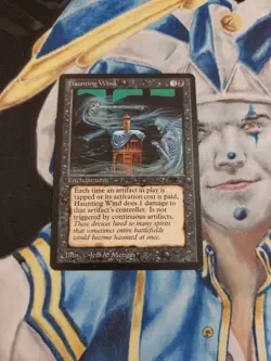 Haunting Wind MTG Antiquities Black Uncommon Enchantment Slightly Played x1 GG10 - Image 2