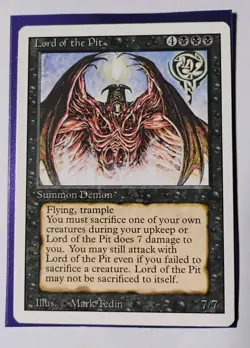 Lord of the Pit MTG, Revised Edition, Rare, LP - Image 1
