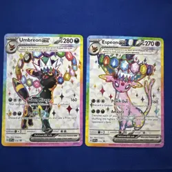 Pokemon TCG Umbreon Ex 176 & Espeon Ex 175 SV Promo Set - Image 1