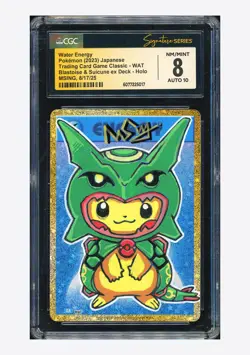 Pokemon CGC 8 AUTO 10 Water Energy Holo Msing 2023 #WAT CLK Japanese - Image 1