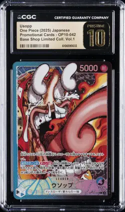 2025 ONE PIECE JPN BASE SHOP LIMITED COLL VOL. 1 #OP10-042 USOPP CGC 10 PRISTINE - Image 1