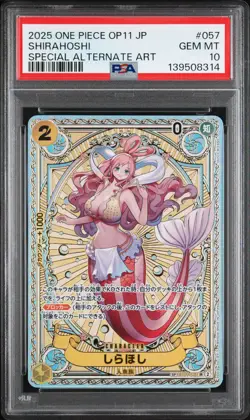 2025 ONE PIECE JPN A FIST OF DIVINE SPEED SPECIAL ALT ART #057 SHIRAHOSHI PSA 10 - Image 1