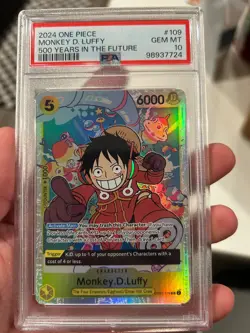 Monkey D. Luffy 500 Years in the Future Foil OP07-109, PSA 10 GM MT - Image 1