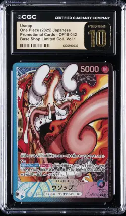 2025 ONE PIECE JPN BASE SHOP LIMITED COLL VOL. 1 #OP10-042 USOPP CGC 10 PRISTINE - Image 1