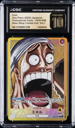 2025 ONE PIECE JAPANESE BASE SHOP LTD COLL VOL. 1 #OP05-098 ENEL CGC 10 PRISTINE - Image 1