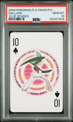 2009 POKEMON PLATINUM VERSION PLAYING CARDS 10 OF SPADES GALLADE PSA 10 - Image 1