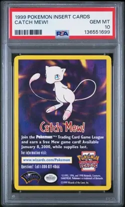 CATCH MEW! 1999 POKEMON INSERT CARDS WOTC PROMO GRADED PSA 10 GEM MINT - Image 1