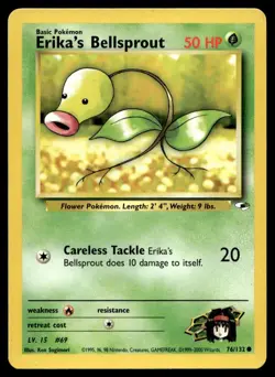 Erika's Bellsprout 76/132 Pokemon Card Gym Heroes Common 50 HP LP M33 - Image 1