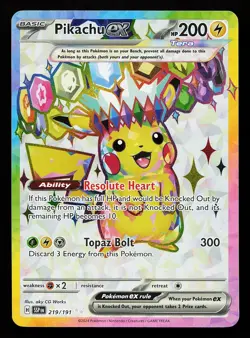 Pikachu ex 219/191 Ultra Rare Surging Sparks Pokemon Card - Image 1