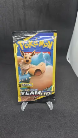 Pokemon Sun & Moon Team Up Booster Pack 3 Cards Eevee Snorlax English - Image 1