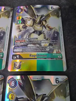 Lot Of 4 Digimon Tcg SR BT8-039 Rapidmon Cards Secret Rare SR - Image 3