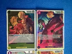 Sanji One Piece TCG 4-card lot OP09 Super Rare + OP03 Rare + more - ships PWE - Image 3