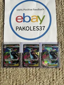 Pokemon TCG Mega Charizard X EX 109/094 Full Art X3 Phantasmal Flames Card Lot - Image 1