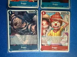 Buggy One Piece TCG 4-card lot ST25 Super Rare+OPOP02/OP09 Rare+OP12 Common PWE - Image 4