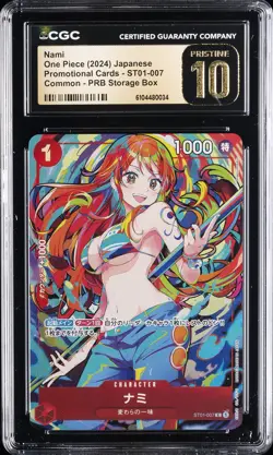2024 ONE PIECE JAPANESE PROMO CARDS COMMON PRB STORAGE BOX NAMI CGC 10 PRISTINE - Image 1