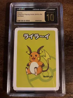 CGC PRISTINE 10 Raichu Pokemon Playing Cards JPN Old Maid - Image 1