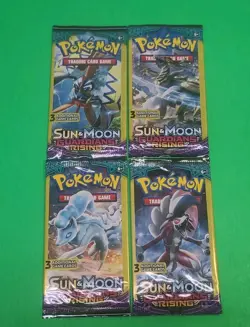Pokemon Sun & Moon Guardians Rising 3 Card Booster Packs Lot Of 4 Complete New - Image 1