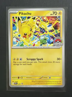 Pikachu SVP 225 World Championship 2025 Scarlet & Violet Promo Pokemon Card NM - Image 1