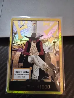 DON!! Card (Dracule Mihawk) (Gold) The Azure Sea's Seven Foil - Image 1