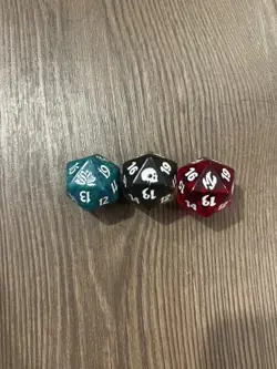 MTG Set of 3 D20 Dice Black Lotus, Graveborn, Fire and Lightning - Image 2
