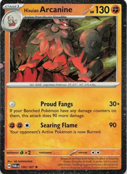 Pokemon Hisuian Arcanine - (Cosmos Holo) Holo Blister Exclusives #100/167 NM - Image 1