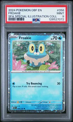 2024 POKEMON OBF EN-OBSIDIAN FLAMES #056 FROAKIE PSA 9 - Image 1