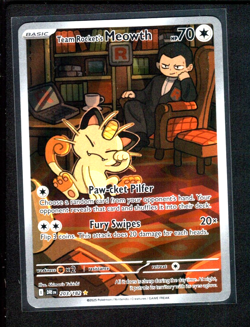 Team Rocket's Meowth - 203/182 IR Full Art (English) Pokemon Destined Rivals NM - Image 1