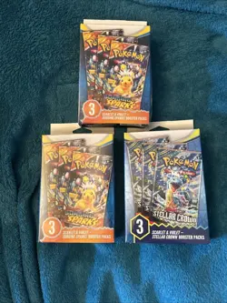 Pokemon Surging Sparks Scarlet & Violet Stellar Crown Booster Packs LOT Of 3 - Image 1