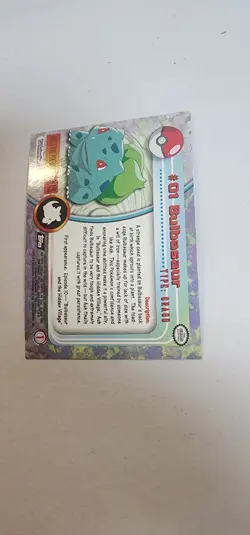 #01 Bulbasaur Topps Chrome 2000 Pokemon TV Animation Series 1 - Image 3