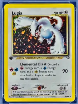 2000 Pokemon Neo Genesis 1st Edition #9 Lugia Holo PSA 7 - Image 3