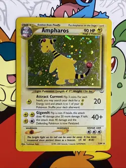 Pokemon TCG Ampharos With Swirl 1/64 Neo Revelation MP/LP - Image 1