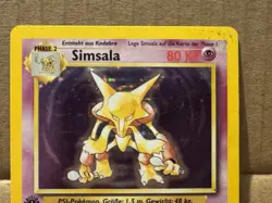 Alakazam Holo 1/102 German Base Set Vintage Pokemon TCG MP 1st Edition Simsala - Image 2