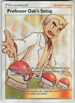 Pokemon TCG Professor Oak's Setup (Full Art) Ultra Rare SM - Cosmic Eclipse 233 - Image 1