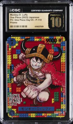 2025 ONE PIECE JPN PC: ONE PIECE DAY'25 PROMO MONKEY D. LUFFY CGC 10 PRISTINE - Image 1