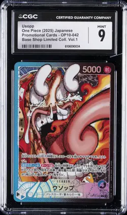 2025 ONE PIECE JAPANESE BASE SHOP LTD COLL VOL. 1 #OP10-042 USOPP CGC 9 - Image 1