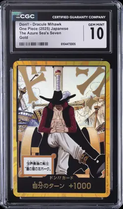 2025 ONE PIECE JAPANESE THE AZURE SEA'S SEVEN DON!! GOLD DRACULA MIHAWK CGC 10 - Image 1