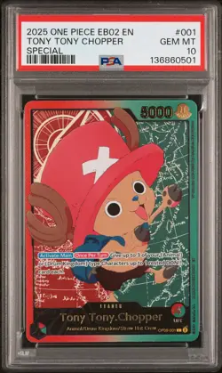 2025 ONE PIECE EB02 ANIME 25TH COLLECTION SPECIAL TONY TONY CHOPPER PSA 10 - Image 1
