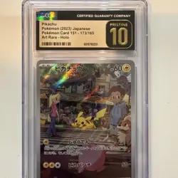 CGC Pristine 10 Pikachu 173/165 Art Rare 2023 Japanese 151 Pokemon Card - Image 2