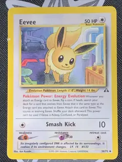 Pokemon Card TCG Eevee 38/75 Neo Discovery Uncommon Unlimited Edition VLP - Image 1
