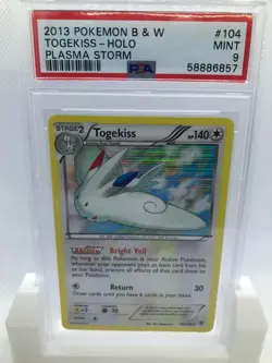 PSA 9 MINT Black and White Plasma Storm Togekiss Holo #104 Pokemon Card - Image 1