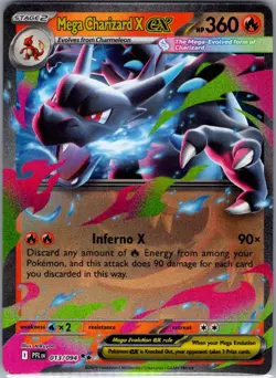 Mega Charizard X ex - 013/094 ME02: Phantasmal Flames - Pokemon Card - NM - Image 1