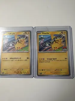 Pokemon TCG Pikachu VS Mew Promo Card English And Japanese - Image 1
