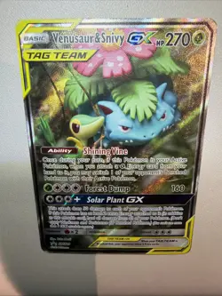 Venusaur and Snivy GX SM 229 Full Art Tag Team Promo Card NM - MP-HP - Image 3