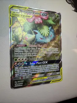 Venusaur and Snivy GX SM 229 Full Art Tag Team Promo Card NM - MP-HP - Image 5