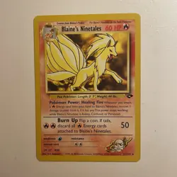 Blaine’s Ninetales 21/132 Gym Challenge Unlimited Pokemon Card LP-MP - Image 1