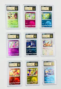 Pokemon CGC Pristine 10 Graded 9 Card Lot Gem Pack Pokeball w/ Umbreon & Eevee - Image 1