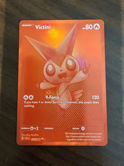 Rare Chase Card Pokemon Victini 171/086 Sv: Black Bolt Holo - Image 1