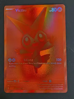 Rare Chase Card Pokemon Victini 171/086 Sv: Black Bolt Holo - Image 3